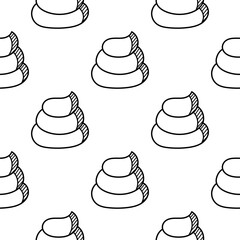 poop hand drawn seamless pattern