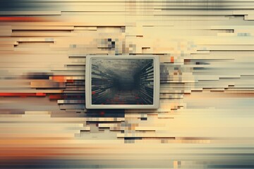 Beige geometric background combined with retro VHS style