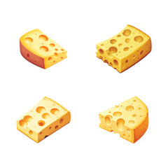 Isometric cheese on a isolated white background