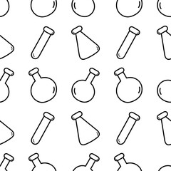 seamless pattern of test tubes