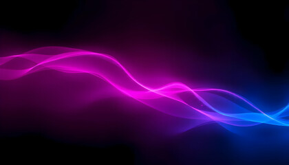 Obraz premium Abstract Waves of Colorful Light in Pink and Blue on Dark Background