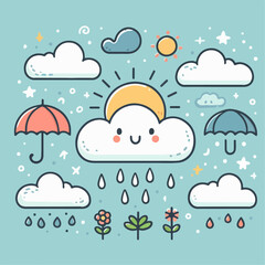 rain cloud vector illustration 