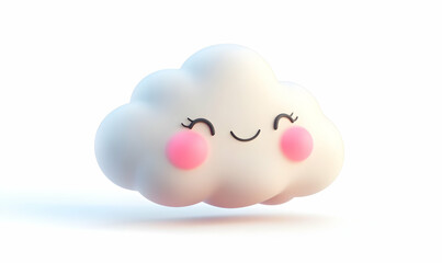 Cute cloud character with a happy expression