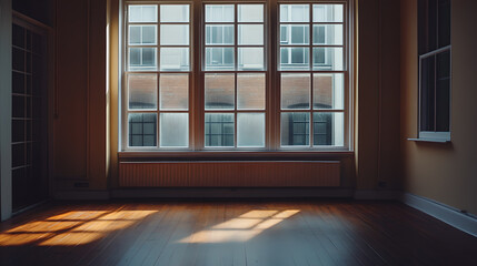 Fototapeta premium Simple interior space illuminated by sunlight