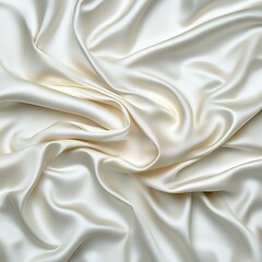 Obraz premium Cream Satin Fabric Texture Elegant Draped Folds and Soft Highlights