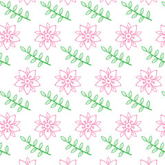 seamless floral pattern with leaf