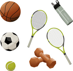 set of vector sports elements