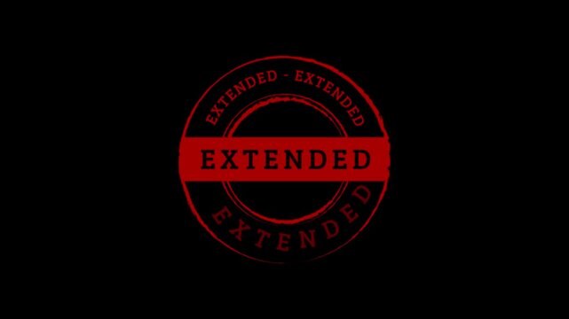 Extended stamp seal extend prolonged expanded mark badge animated alpha channel transparent background 4K resolution animation