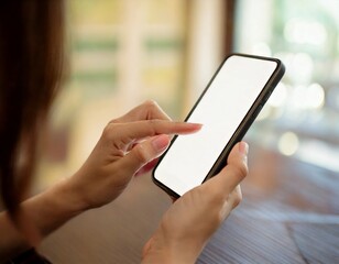 スマートフォンを操作する女性
