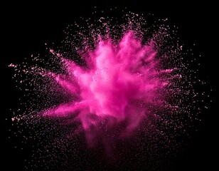 幻想的に飛び散るピンクの粉