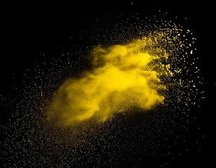 幻想的に飛び散る黄色の粉