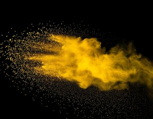 幻想的に飛び散る黄色の粉