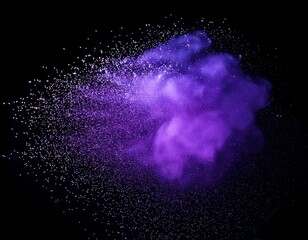 幻想的に飛び散る紫の粉