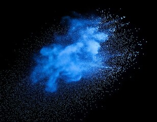 幻想的に飛び散る青い粉