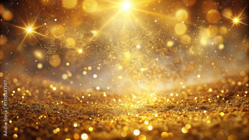 Fototapete a shimmering golden background with sparkling bokeh and a soft, dreamy light source, perfect for cre