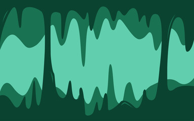 vector illustration of a green cave landscape, simple vector green cave assets background