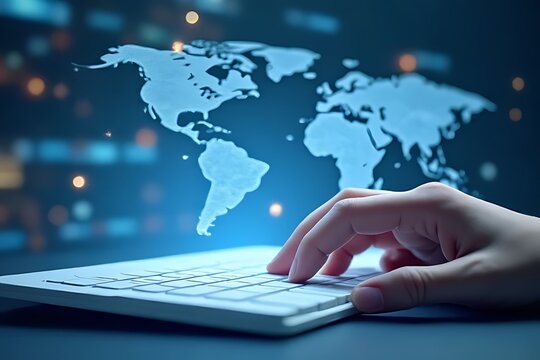 Global connectivity exploring the digital world online interaction virtual space technology innovation