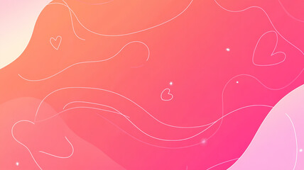  a pink gradient background in a simple, cartoonish style with bold outlines and minimal shading. Include subtle sparkles and small hearts around the edges Made with generative AI