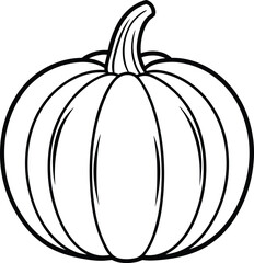 Pumpkin Outline Vector Illustration – Perfect for Fall, Autumn, and Halloween Designs