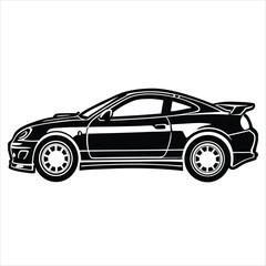 black and white sports car