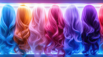 Vibrant hair colors beauty salon product showcase modern environment close-up view creative inspiration