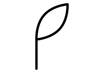 黒の発芽をイメージしたシンプルな植物アイコン