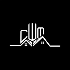 CWM Real State logo design, CWM simple and modern logo. CWM luxurious alphabet design
