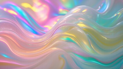 Obraz premium Abstract iridescent light background with interference of light in rainbow colors. Texture of a soap bubble.