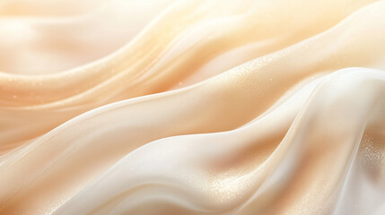 Obraz premium Beautiful, elegant, delicate, festive, and romantic wedding design with an abstract background in gold, vanilla gold, pearl white, and gentle light with faint waves.