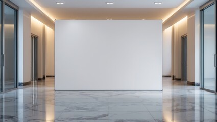 Aspect ratio - 4 3 Fabric Pop Up simple unit Advertising banner media display backdrop with a blank background.