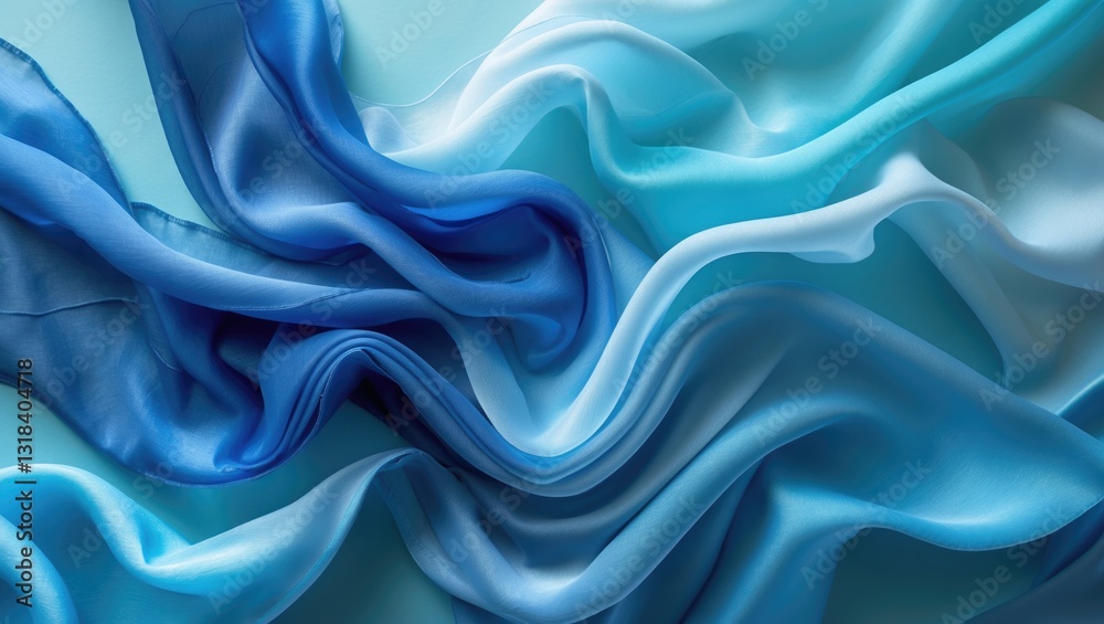 Canvas Prints abstract wave cloth movement dynamic blue color against sky tone backdrop