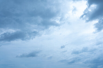 Dramatic Cloudy Sky Blue and Gray Overcast Heavens Atmospheric Weather Background
