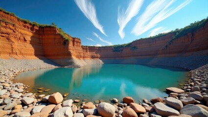 Abandoned stone extraction site known as Lagoa Azul, situated in the municipality of near - district - Image