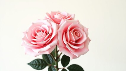 Naklejka premium Artificial pink roses placed against a white background.