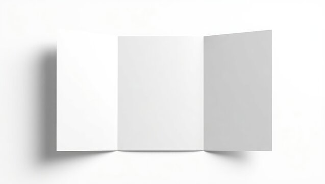 Blank window fold flyer isolated on white with clipping path