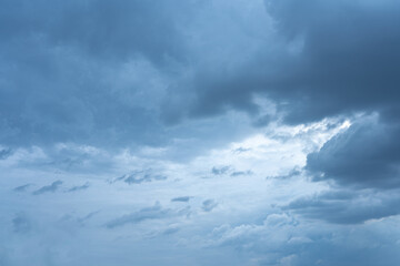Dramatic Stormy Sky with Dark Clouds and Blue Hues Nature Background