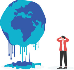 A global warming catastrophe, A climate change problem, a Planet Earth melting

