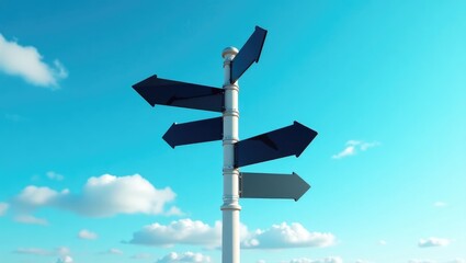 Paraphrased Title: "Empty directional road sign"