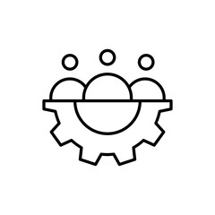 Human resources line icon design. Illustration design people team with gear 