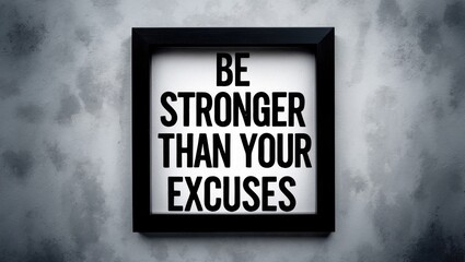 Happiness quote for an improved life, inspirational, motivational, uplifting, and empowering displayed on a background. Be stronger than your excuses.