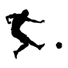 A Soccer Player pose vector silhouette, isolated white background