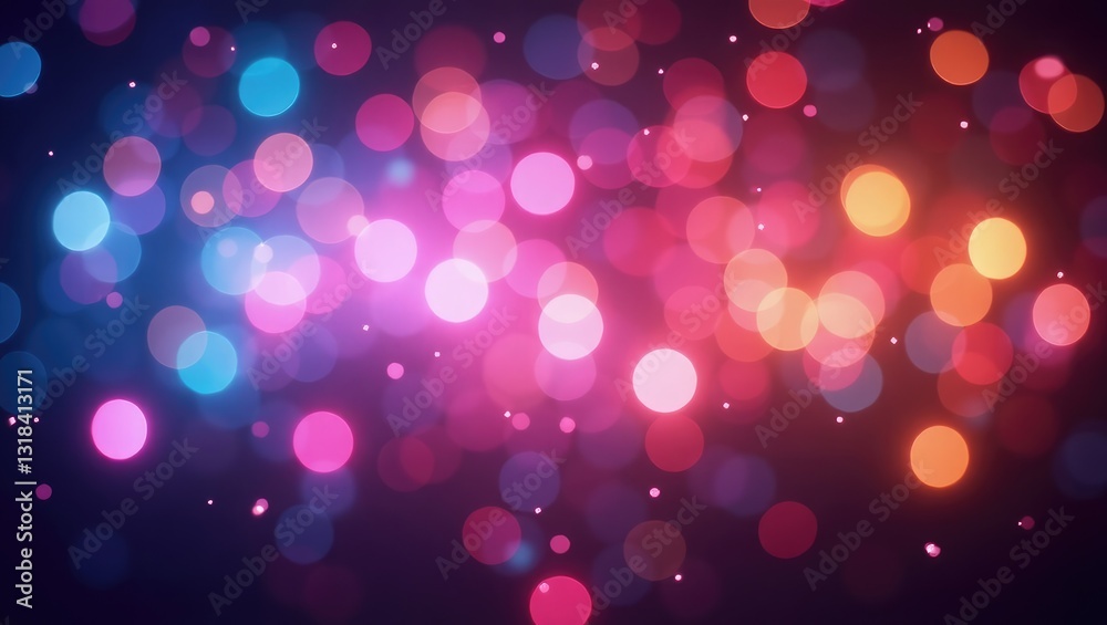 Poster blurred colorful bokeh background created from decorative light.