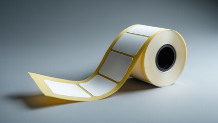 Blank sticky label roll designed for thermal transfer printing.