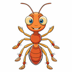 vector illustration of cartoon ant