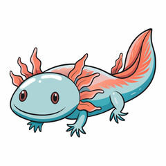 axolotl cartoon vector