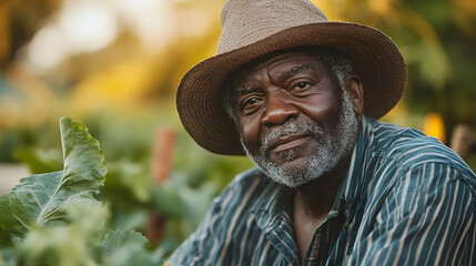 Senior Farmer In Garden Portrait