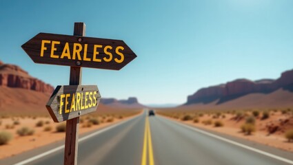 Fear - Fearless intersection in a desert setting