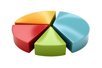 Obraz premium 3D Colorful Pie Chart Icon