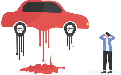 Melt the car, business concept

