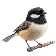 Black-capped Chickadee isolated on white background.PNG